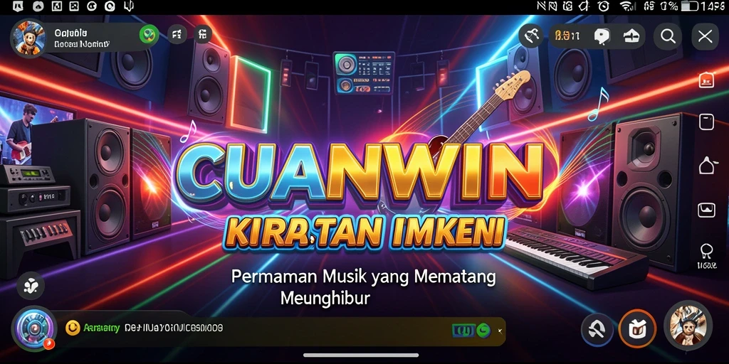 Screenshot CUANWIN menampilkan gameplay interaktif dan seru dalam permainan musik.