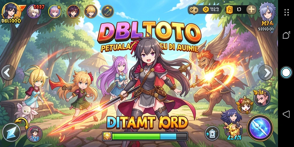 Screenshot DBLTOTO menampilkan karakter anime yang penuh aksi.