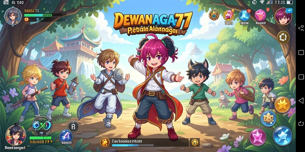Tampilan gameplay DEWANAGA77 yang penuh warna dan menarik.