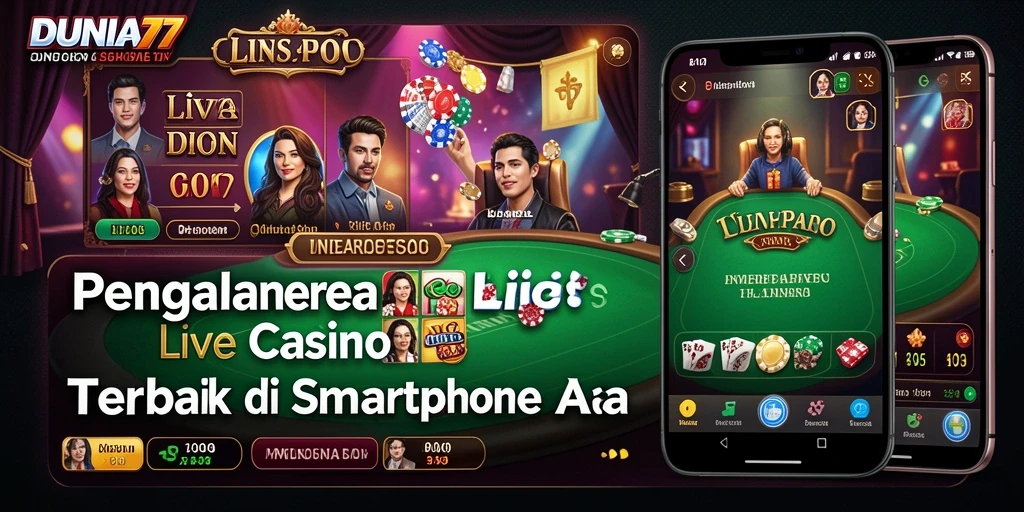 Screenshot gameplay DUNIA77 menunjukkan suasana kasino yang hidup dan nyata.