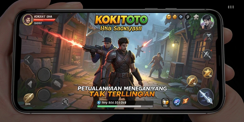 Tampilan gameplay KOKITOTO dengan aksi petualangan yang mendebarkan.