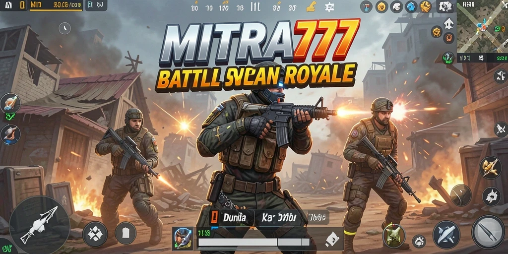 Tampilan gameplay seru di pertempuran MITRA77 dengan grafis yang menakjubkan.