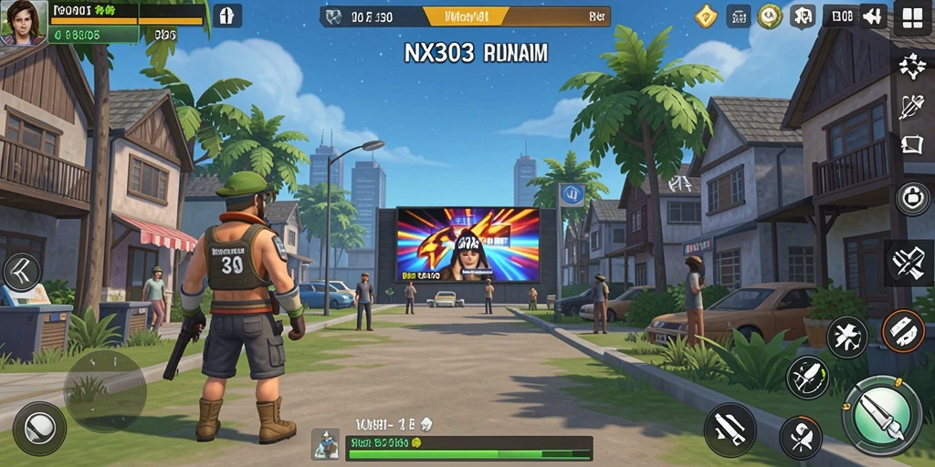 Tampilan gameplay NX303 dengan elemen Idle yang menarik.
