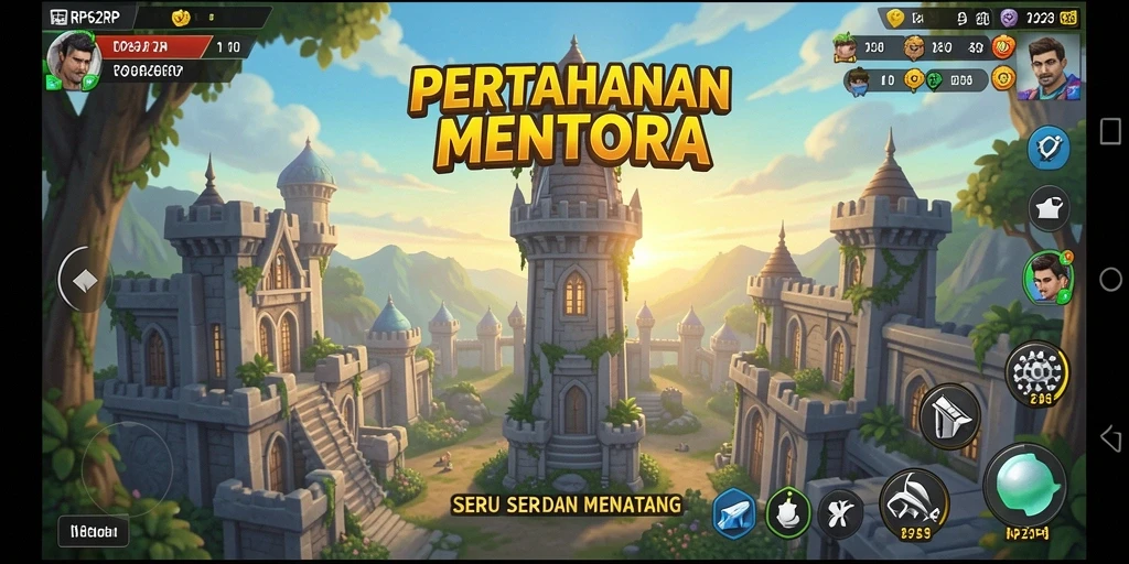 Screenshot gameplay RP62RP menampilkan aksi menara pertahanan yang seru.