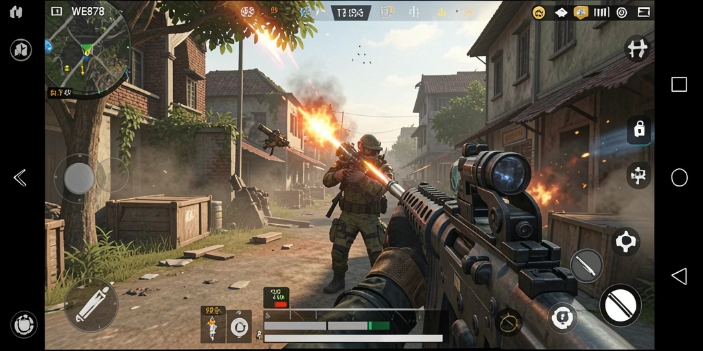 Screenshot menunjukkan aksi seru dalam game TPS WE878.